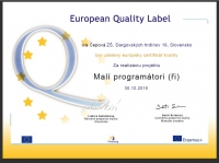 Žiaci 3.A opäť získali Európsky certifikát kvality