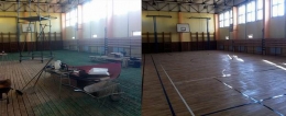Naša telocvičňa s novou palubovkou